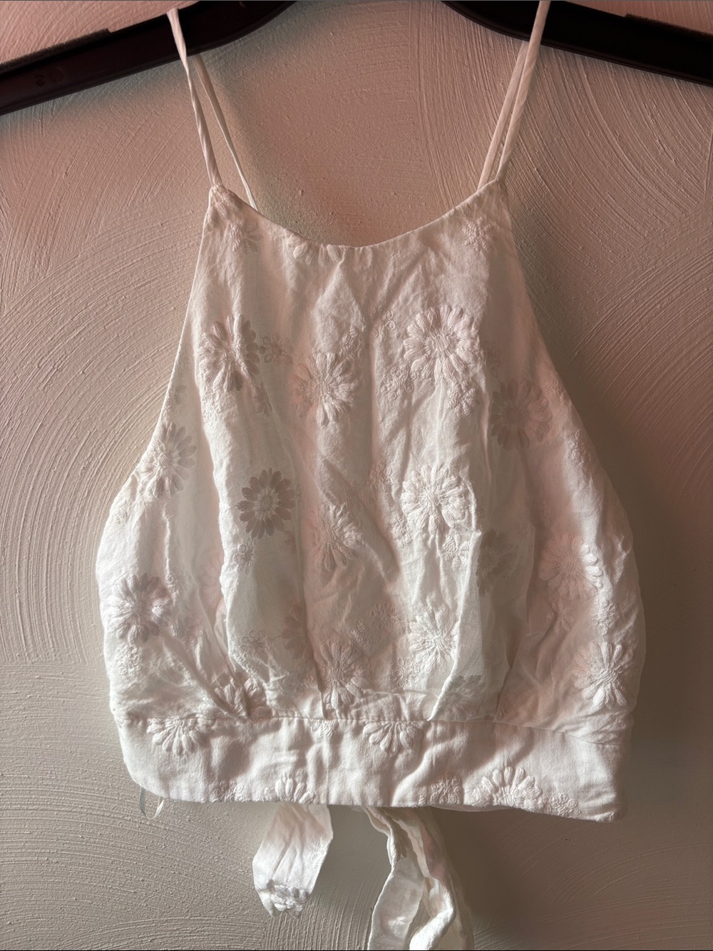 Altar’d State Boho Flower Crop Top Size S White